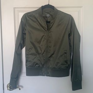 Green “City Streets” Zip-Up Bomber Jacket (Small)